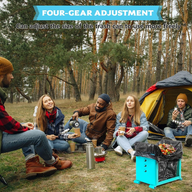 Auktransceler Portable Foldable Multifunctional Garbage Bag Holder, Adjustable Kitchen Trash