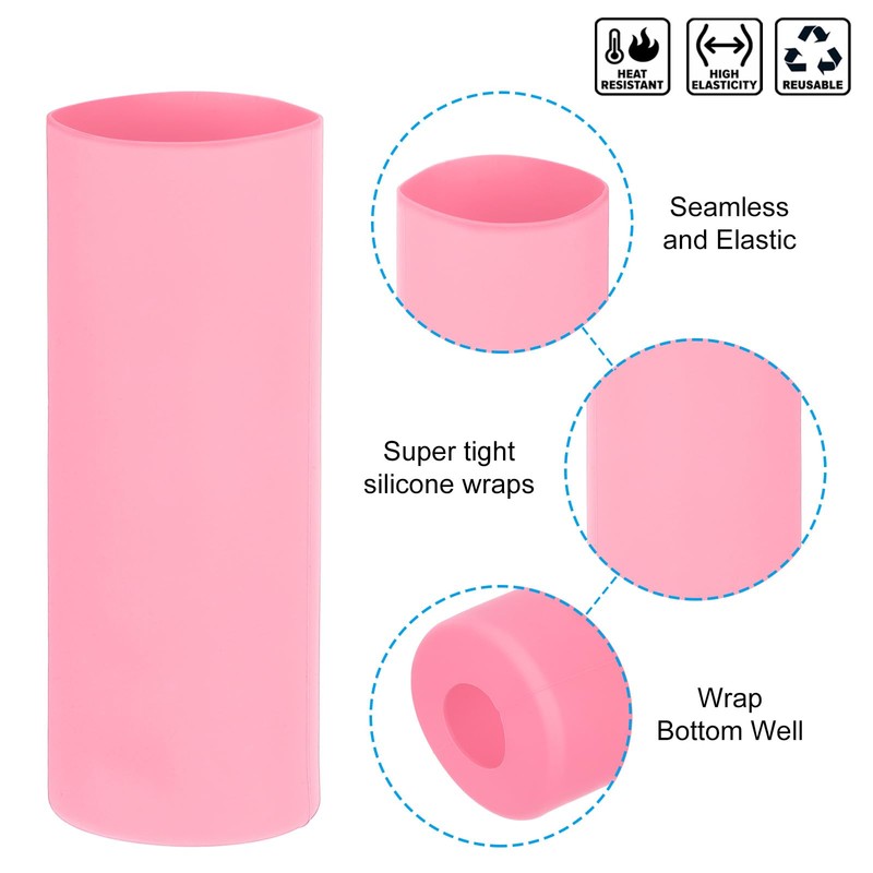PATIKIL Silicone Sublimation Tumblers Sleeve, 2 Pcs Heat Resistant Seamless