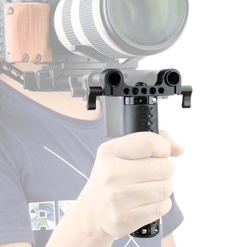 NICEYRIG DSLR Mid-handle Grip with 15mm Rod Clamp for Camera