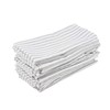 INFEI Plain Striped Cotton Linen Blended Dinner Cloth Napkins -