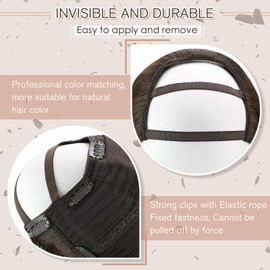 Sunny U Part Wig Remy Hair 16 inch Balayage Half Wig Human Hair#3 Brown Fading to #8 Light Brown and #22 Blonde 120g Medium Cap