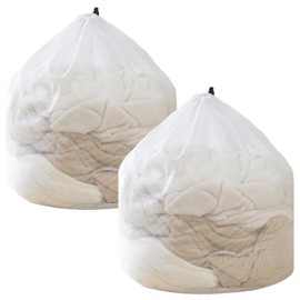 2 pcs Large Mesh Laundry Bag with Drawstring,23.6×35.4inch Washing Bag Coarse Net for Washing Machine