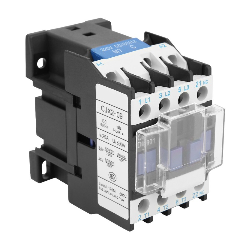 CJX2‑0901 Rail Mount AC Contactor Industrial Electric AC Contactor 9A