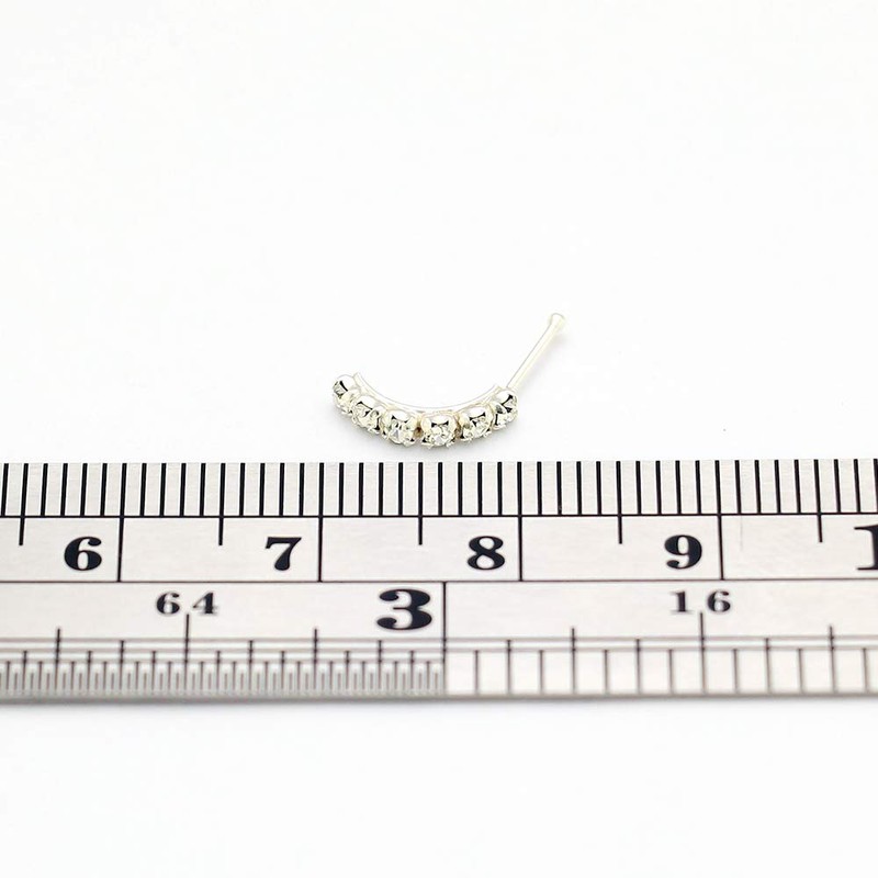 AZARIO LONDON Lavender 6 Round Crystal Stone Curved 22 Gauge