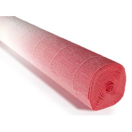Cartotecnica Rossi Italian 180g Crepe Paper Roll 19.6 Inch Wide 8.2ft Long Wedding Ceremony Various Large Festivals Decoration (White-Pink Gradient(600-4))