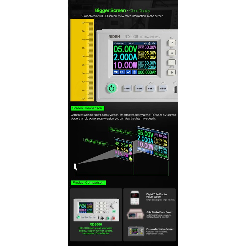 RD RD6006W Communication Version 60V 6A Multimeter DC DC Voltage