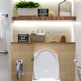 Jetec 2 Pieces Funny Farmhouse Bathroom Decor You Never Know What You Have Until It's Gone Toilet Paper Sign Please Seat Yourself Sign Humor Toilet Box Plaque for Decoration, 4 x 5 Inch(Black)