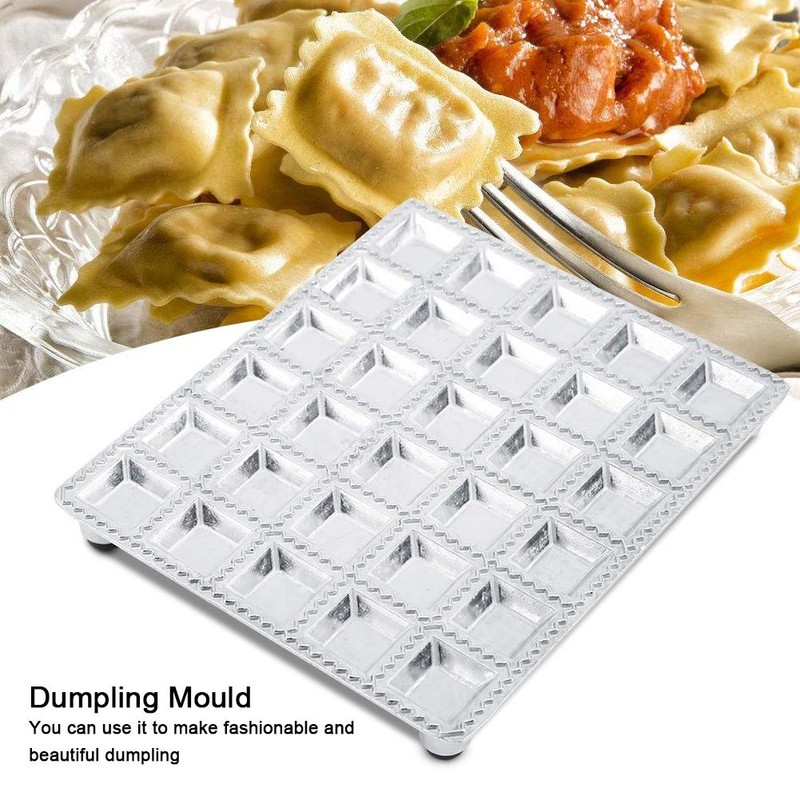 Dumpling Mould 30 Ravioli Tray Kitchen Tool for Durable Aluminum