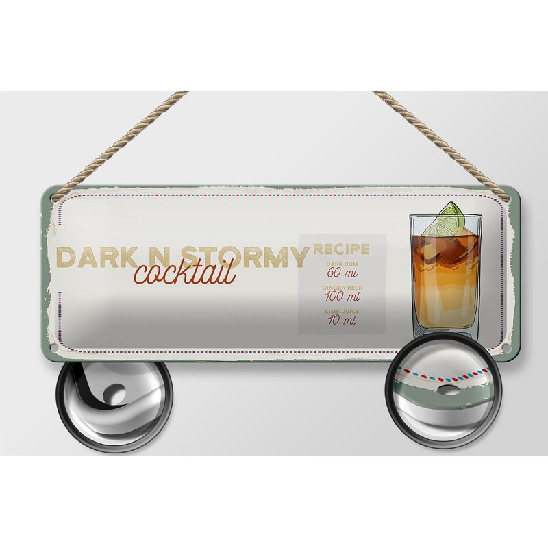 Femer Tin Sign Recipe Dark n Stormy Cocktail Recipe 27