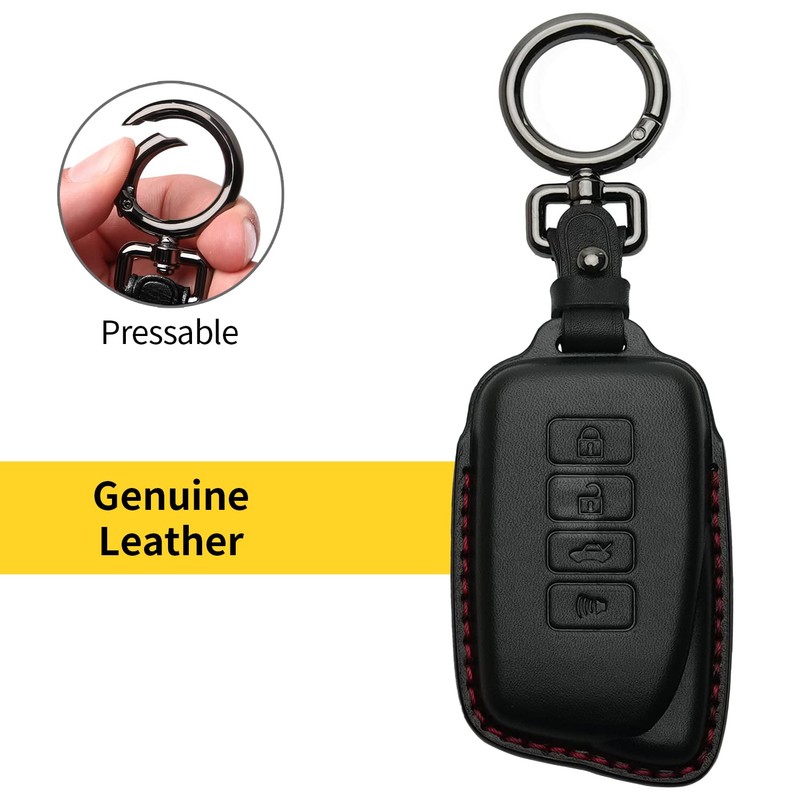 Tukellen for Lexus Leather Key Fob Cover with Keychain Compatible
