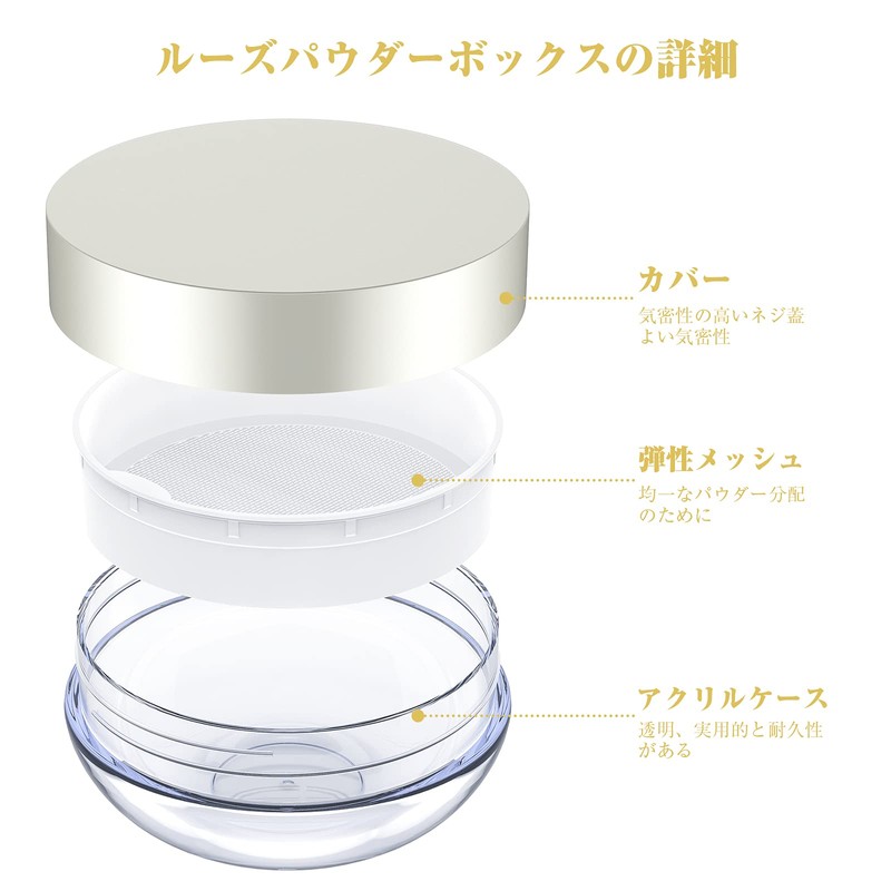 Frcolor Powder Case, Cosmetics, Refill, Powder Box, Handmade Cosmetics, Handmade