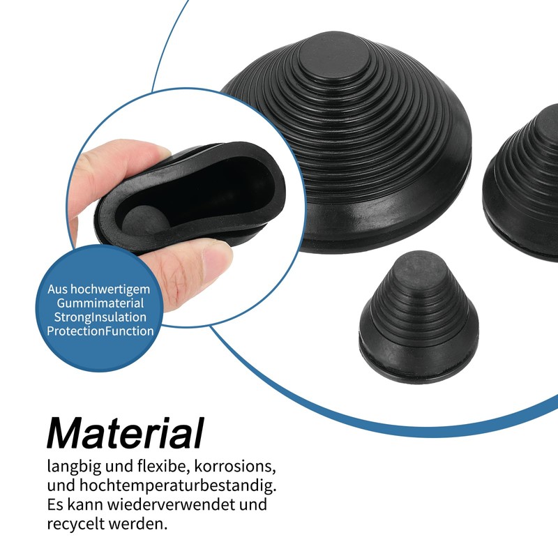 QUARKZMAN Pack of 6 Cable Grommets Tower Shaped 110 mm
