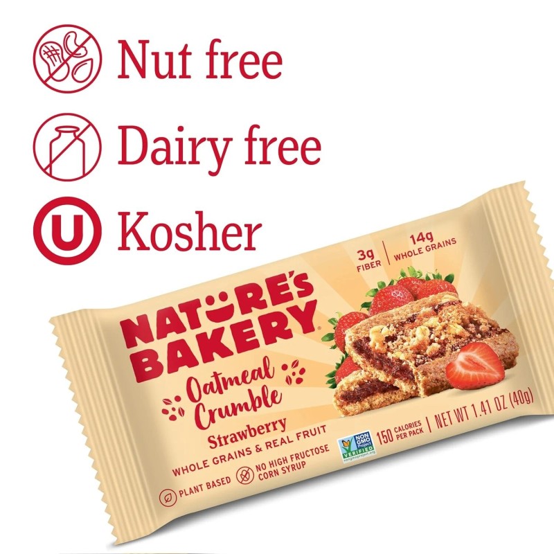 Nature's Bakery Oatmeal Crumble Strawberry Bars, 1.41 Oz, 6 Ct