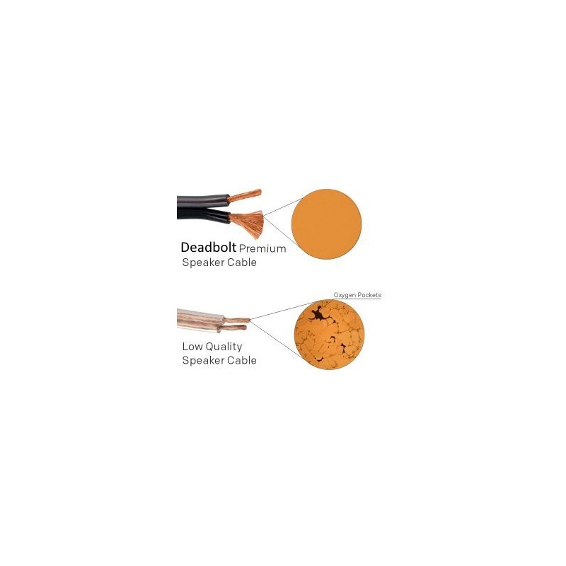 Deadbolt Speaker Wire with Banana Plugs, 10 ft, High Strand