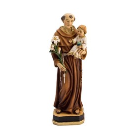 DRW 20cm Hand Painted Resin Saint Antonio Flower Figurine