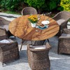 Odot Elastic Edged Round Fitted Tablecloth Protector 3D Wood Print