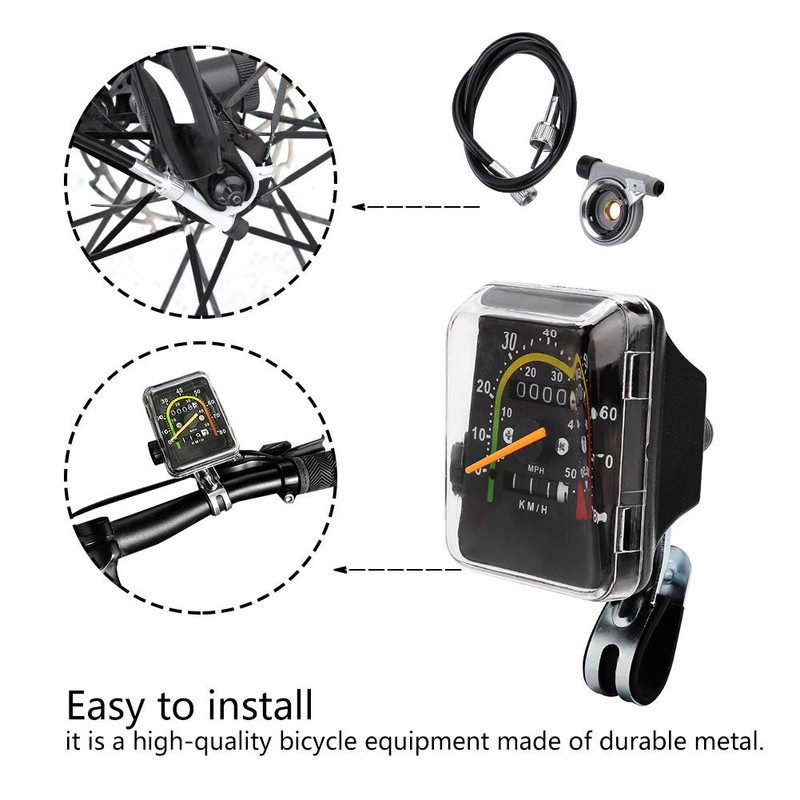 MAGT Bicycle Computer, Durable Bicycle Speedometer Metal-Plastic Bicycle Odometer Classic