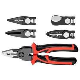 Multipurpose Pliers - Electrician Pliers,Heavy Duty Interchangeable Multifunctional Steel Hand Tool Plier for Crimping, Stripping, Shearing