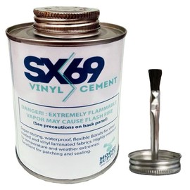 SX-69 Vinyl Cement Glue - 16 Ounce Can -Creates Flexible Waterproof Seal on Vinyl Products - Industrial Quality, Pint