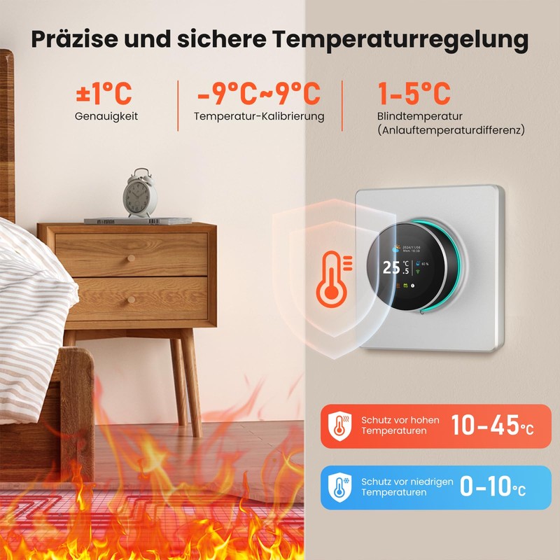 MIUCDA Smart Button Thermostat WiFi for Water Underfloor Heating Thermostat