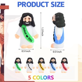 basuwu 215 PCS Little Jesus Figures Small Jesus Figurines, Tiny Rubber Jesus Loves You for Figure for Easter Eggs, Baptism Gifts, Religious Party Favors (215)