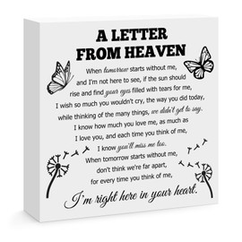 Bereavement Gift Wooden Block Sign Sympathy Memorial Gift for Loss of Mum Dad Grandma Grandad Husband Wife Sister Brother Condolence Remembrance Table Decor Desk Decor Sign