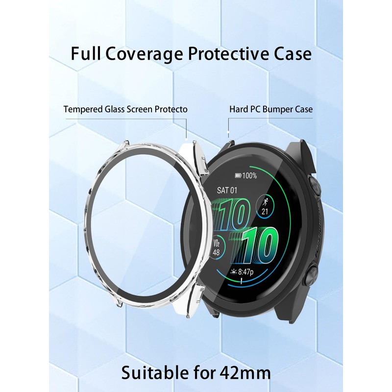 Case for Garmin Forerunner 570 42MM Premium Running Smartwatch,WUNIAK Hard