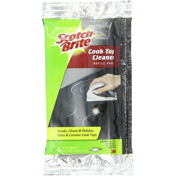 Scotch-Brite Cook Top Cleaner Refill (1 Package of 6 Pre-Moistened Cloths) 6 Count (Pack of 1)