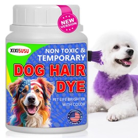 XIXISUSU Hair Dye for Dogs - 3.5 oz Purple Dog Safe Dye | Temporary Pet Hair Dye | Vibrant Colors for Dog Grooming | Easy to Apply | Fun Pet Grooming Solution (Purple,3.5 Fl.oz)