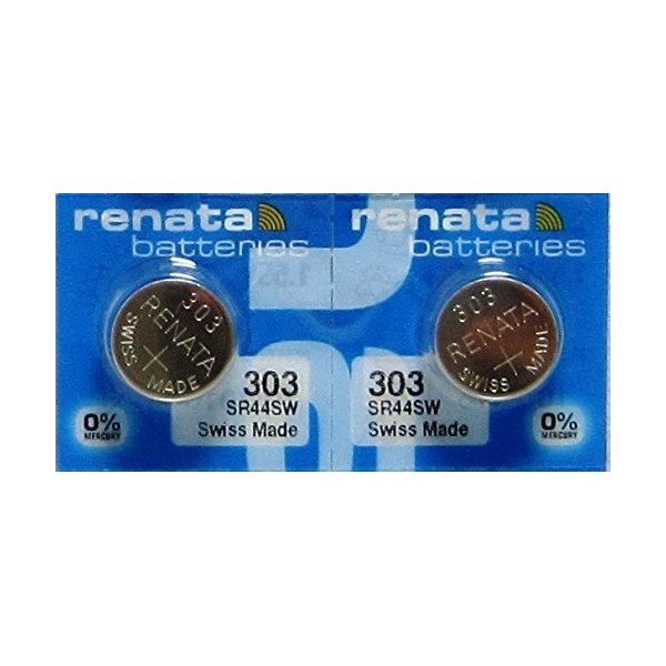2 Renata 303 SR44SW Watch 0%Hg Mercury Free Battery Batteries