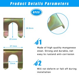 8 PCS Brake Line Clips Metal Brake Hose Retainer, U Shaped Metal Car Brake Hose Clips Replacement, Universal Vehicle Brake Hose Lock for Cars, Motorcycles, Trucks, SUVs (13mm)