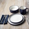 Noritake ColorTex Stone Navy 4-Piece Place Dinnerware Setting in Blue/White.,