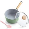 ROCKURWOK Ceramic Nonstick Sauce Pan with Lid, 1.5 Qt Small