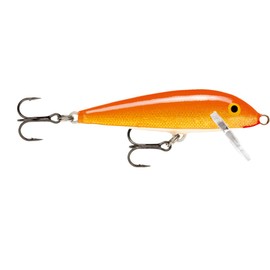 Rapala CountDown Lure with Two No. 5 Hooks, 2.1-3 m Swimming Depth, 9 cm Size, Gold Fluorescent Red