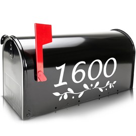 Reflective Mailbox Numbers for Outside - 5 Sets, 2" Tall, 0-9 House Address Number Stickers for Mail Box - White Self-Adhesive Vinyl Decals - Waterproof and UV Resistant