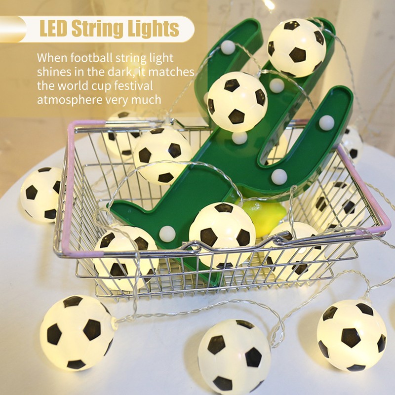 20FT 40LED String Lights Football Soccer Shaped Fairy Lights LED