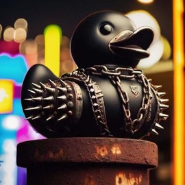 Baoyemes Rubber Duck, Black Ducksville Duck, Resin Evil Rubber Duck, Resin Collectable Novelty Gothic Style Dark Rubber Duck Decoration, for Bedroom/Office/Classroom (Punk)