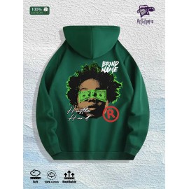 Hustle Hard Graphic Hoodie 100% Cotton US Warehouse 7 ColorsColor: Army Green, Size: 2 XL