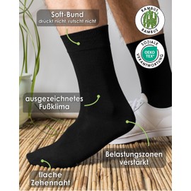 gigando Bamboo Socks Soft Waistband Premium Quality No Rubber Waistband Extra Soft for Men & Women, 6 pairs - anthracite, navy, black