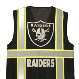 LAS VEGAS RAIDERS BLACK REFLECTIVE SAFETY VEST LOGO SIZE “L”