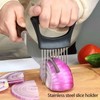 Stainless Steel Onion Holder with Tines for Cutting Vegetables Comb