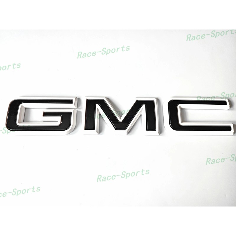 Auto GMC 2PCS Set Front Rear White Black GMC Emblem