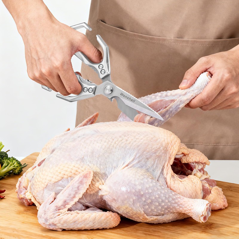 Wenshall Kitchen Shears Set Heavy Duty Poultry Shears（Silver）