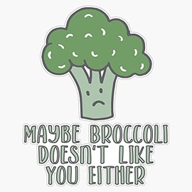 Magnet Maybe Broccoli Doesn't Like You Either Funny Vegetable Design Magnet Bumper Sticker Car Magnet Flexible Reuseable Magnetic Vinyl 5"