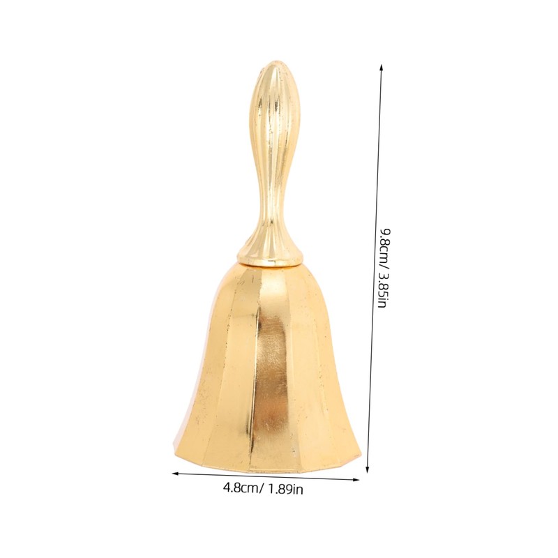 Operitacx Manual Restaurant Bell Ergonomic Metal Hand Bell with Sound