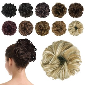 BARSDAR Hairpiece Dutt Hair Scrunchie Updo Hairstyles, Hairpiece Hair Extension Wavy Messy Bun Ponytail for Women