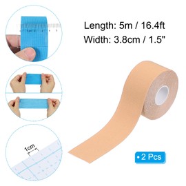 PATIKIL 16.4ft x 1.5 Inch Aerial Hoop Tape, 2 Roll Athletic Tape Adhesive Non-Slip Grip Tape Yoga Rig Sports Tape for Wrapping Exercises Gymnastics Light Skin