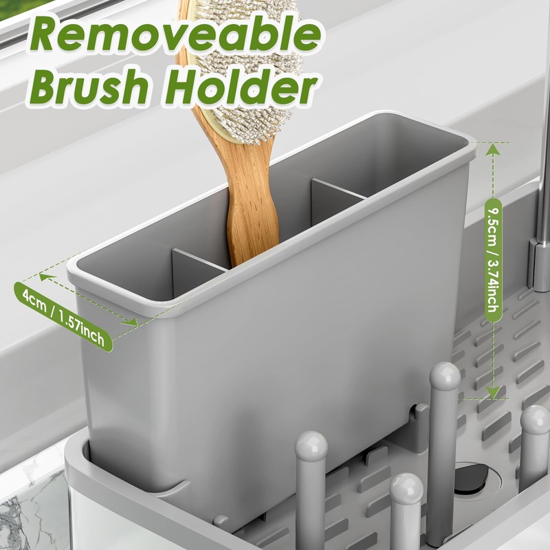 Ewaiira Stainless Steel Sink Caddy, Sponge Holder for Kitchen Sink