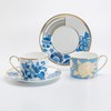 Gracie Bone China Blue Danube Breakfast Cups & Saucers, Set