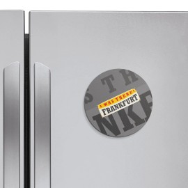 Unbranded Frankfurt Retro Travel Tin Sign | 4'' X 4'' Round Decorative Magnet